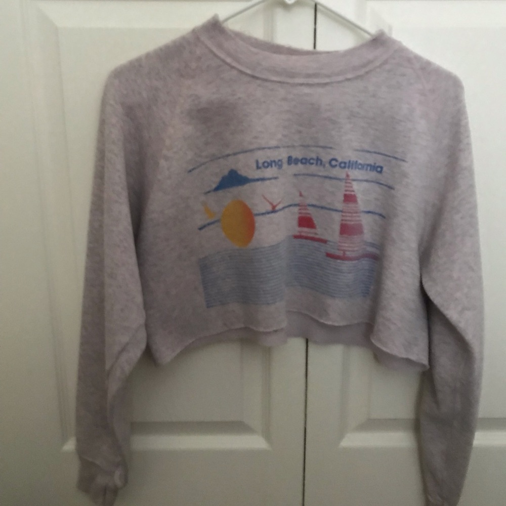 VINTAGE Long Beach Crewneck Cropped